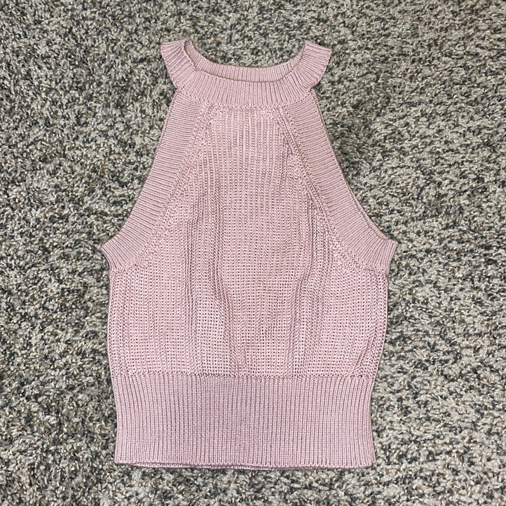 Lavender knit sweater halter tank